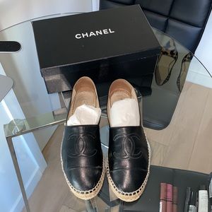 chanel black espadrilles